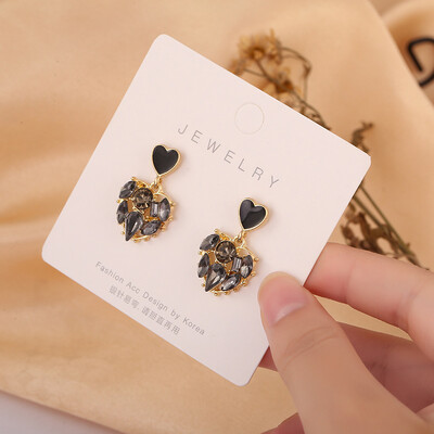 Cercei tip inimă mare de culoare albă pentru femei, fete, coreeană, dragoste, glazură, estetică, viața de zi cu zi, bijuterii minimaliste, piercing ureche