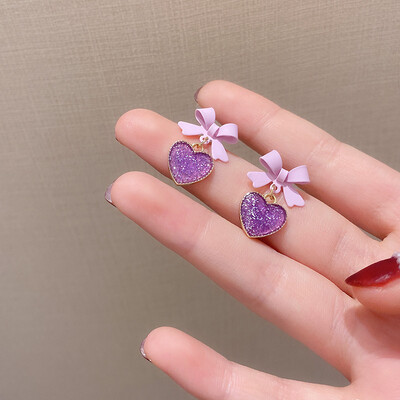 Cercei tip inimă mare de culoare albă pentru femei, fete, coreeană, dragoste, glazură, estetică, viața de zi cu zi, bijuterii minimaliste, piercing ureche