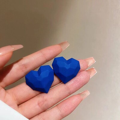 Cercei tip inimă mare de culoare albă pentru femei, fete, coreeană, dragoste, glazură, estetică, viața de zi cu zi, bijuterii minimaliste, piercing ureche