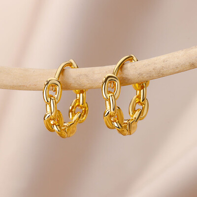 Cercei cu cerc din oțel inoxidabil pentru femei, de culoare aurie, cercei cu perle de modă, piercing, 2023, tendințe noi, bijuterii de lux aretes mujer