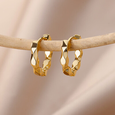 Cercei cu cerc din oțel inoxidabil pentru femei, de culoare aurie, cercei cu perle de modă, piercing, 2023, tendințe noi, bijuterii de lux aretes mujer