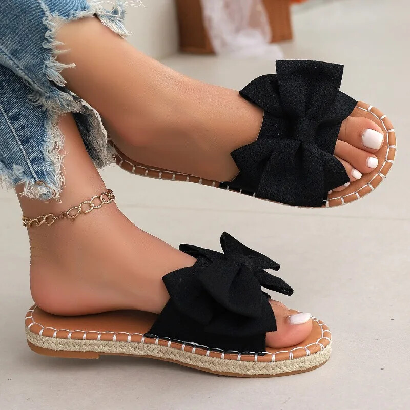 2024. aasta kuum sooduspakkumine Naiste kingad, lahtise ninaga naiste sussid, suvised kikilipsud, soliidne tald vabas õhus, lamedad, suured sussid