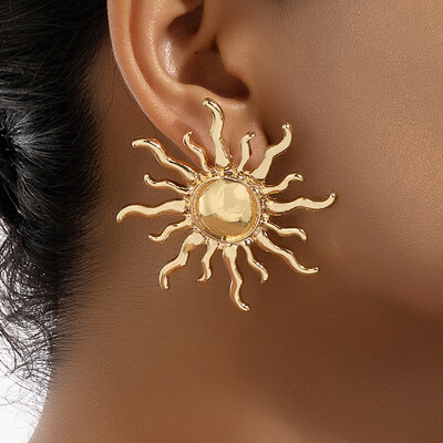 Cercei Vintage Oversized Sun Fashion Dangle Earrings pentru femei