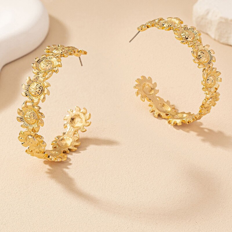 Γυναικεία σκουλαρίκια Vintage Oversized Sun Fashion Dangle Earrings