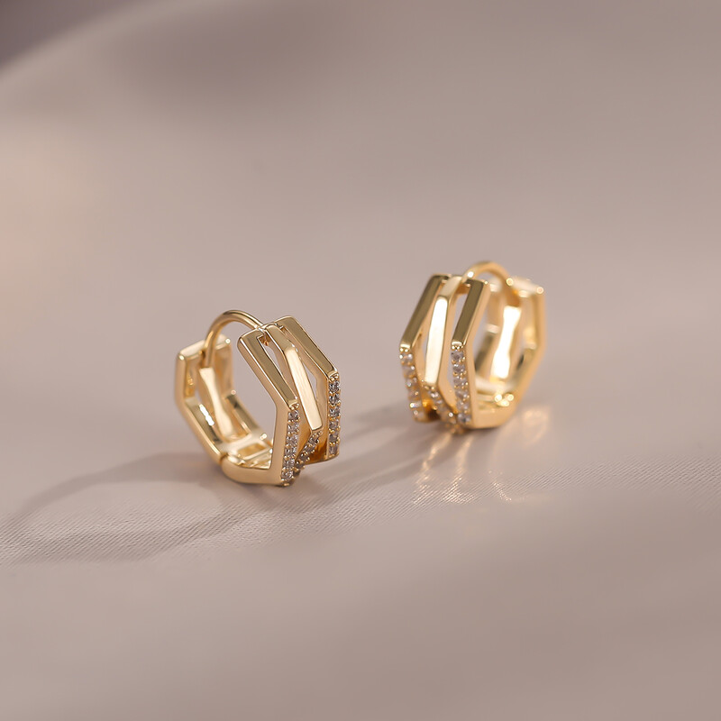 2023. aasta uus mood hõbedase värviga geomeetrilised ümmargused rõngaskõrvarõngad naistele, tüdrukutele läikiv kivikivist õrnad pulmaehted, kingitused