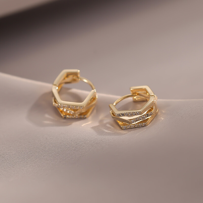 2023. aasta uus mood hõbedase värviga geomeetrilised ümmargused rõngaskõrvarõngad naistele, tüdrukutele läikiv kivikivist õrnad pulmaehted, kingitused