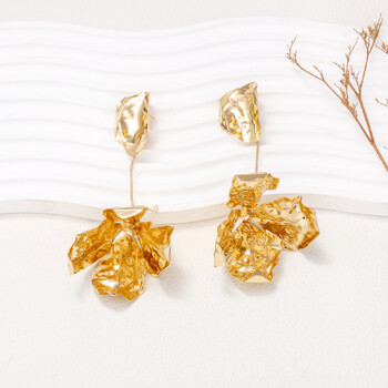 2024 New Metal Flower Earrings Statement Κοσμήματα για γυναίκες Αξεσουάρ για γιορτινό πάρτι