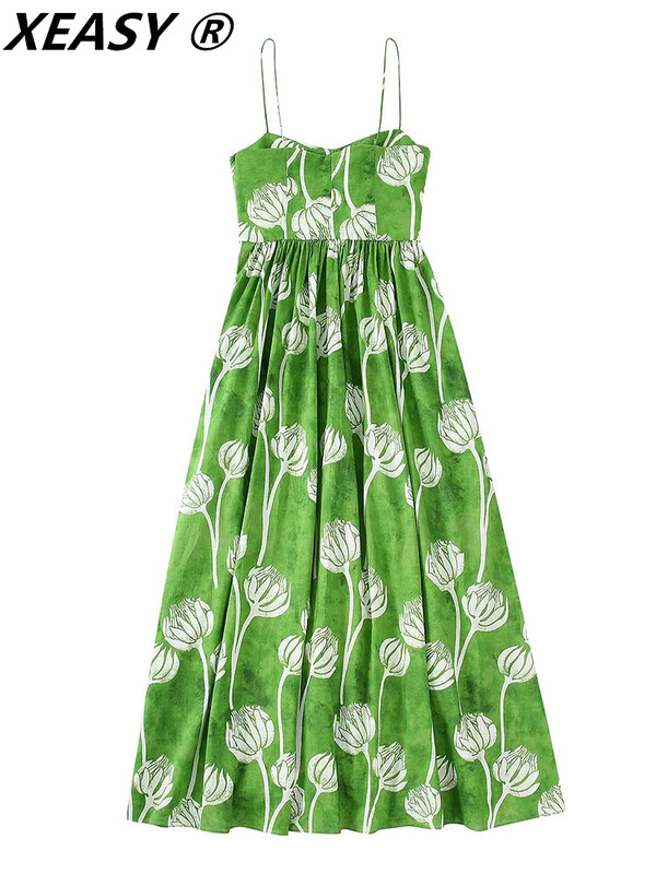 XEASY laisvalaikio suknelės moterims, 2022 m. senovinė vidutinio dydžio suknelė, spausdinta, moteriška, vasaros sarafanai, moteriški drabužiai.