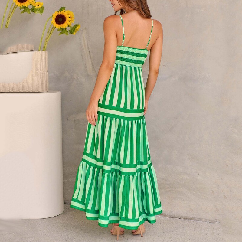 Moodne mustadeta triipudeta maksikleit naistele 2024. aasta uus elegantne rippudega rannakleit naiste varrukateta pühadepeo Vestidos