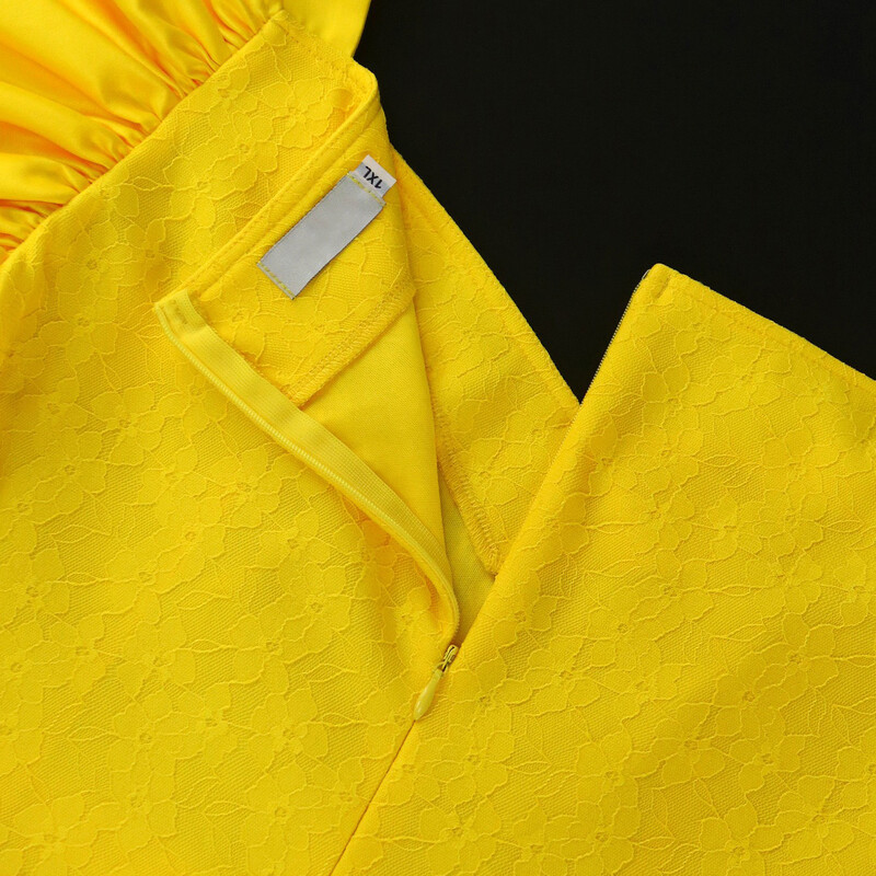 Rochii galbene de lux pentru femei cu bretele spaghete cu mâneci bufante, curea cu talie, la mijlocul gambei, rochii elegante pentru petrecerea de aniversare.