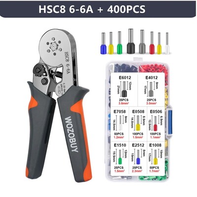 Vérvéghüvelyek Kapocs préselő szerszámok Mini elektromos fogó HSC8 6-4/6-6 (0,25-10mm²/0,25-6mm²) Vezetékcsatlakozás javító bilincs