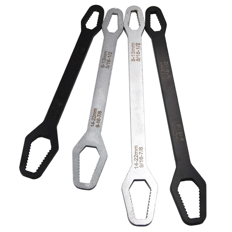 8 kuni 22 must multifunktsionaalne kahe otsaga karbivõti Kuusnurkne kahe otsaga täismutrivõti erineva läbimõõduga kruvi ja mutri tööriist