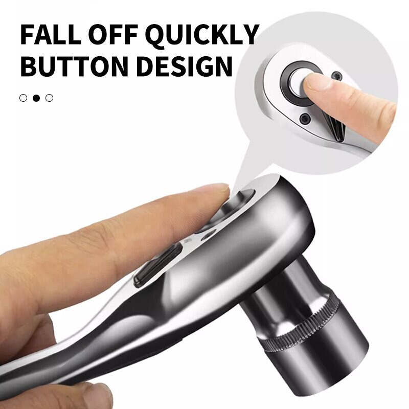 1/4 3/8-tolline põrk-mutrivõti 24-hambalise ajamiga põrk-mutrivõtme tööriist Mitmeotstarbeline DIY käsitööriista põrkkäepidemega mutrivõti