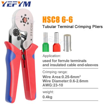 Επισκευή ηλεκτρικού κυκλώματος Electrical Crimper Plier for Wire End Tube Crimping Tool HSC8 6-4/6-6