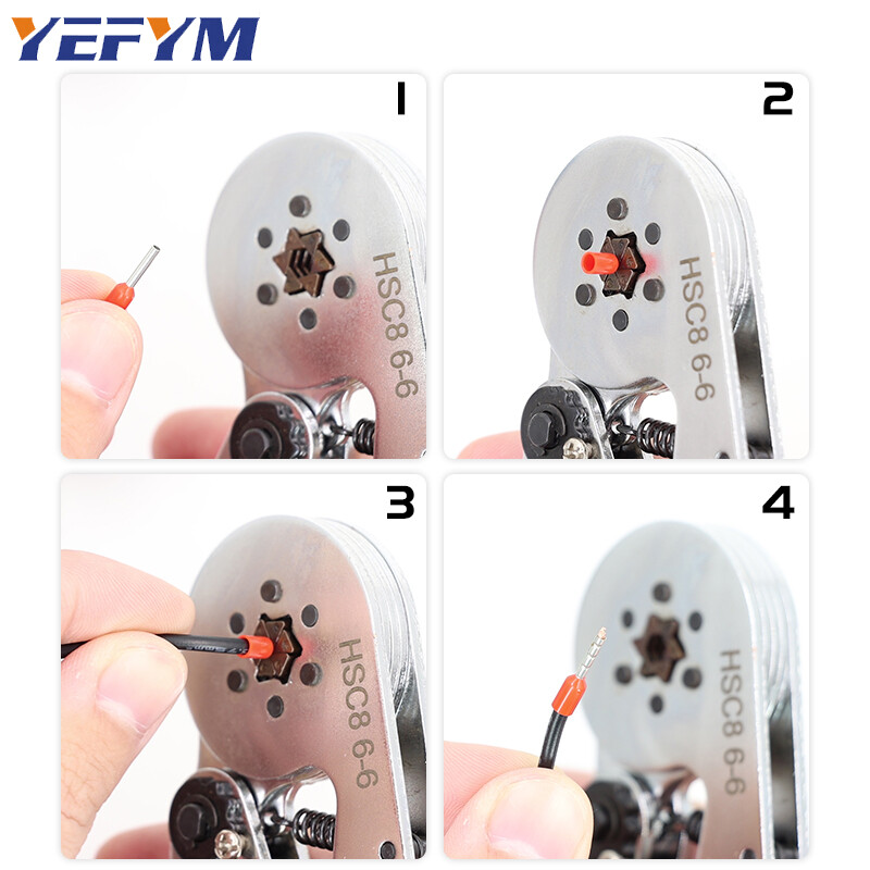 Gnybtų užspaudimo įrankis HSC8 6-4/6-6 elektrinis suspaudimo replė, skirta laido galo užspaudimo vamzdžio gnybtams elektros grandinės taisymui