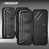 GREENER šešiabriaunių raktų rinkinys šešiakampių veržliarakčių atsuktuvų rinkiniai, kombinuoti dėžutėje, universalus sukimo momento ilgio metrikas su rankovėmis Rankiniai įrankiai dviratis