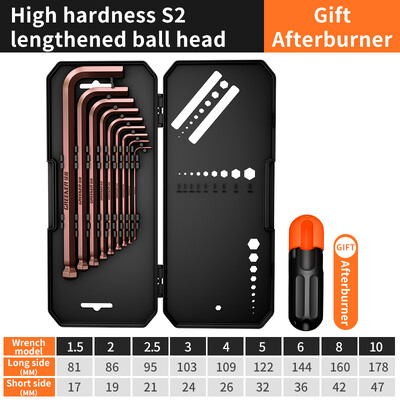 GREENER šešiabriaunių raktų rinkinys šešiakampių veržliarakčių atsuktuvų rinkiniai, kombinuoti dėžutėje, universalus sukimo momento ilgio metrikas su rankovėmis Rankiniai įrankiai dviratis