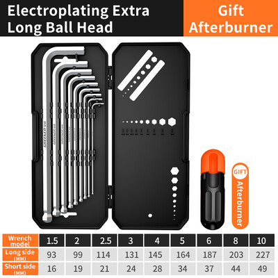 GREENER šešiabriaunių raktų rinkinys šešiakampių veržliarakčių atsuktuvų rinkiniai, kombinuoti dėžutėje, universalus sukimo momento ilgio metrikas su rankovėmis Rankiniai įrankiai dviratis