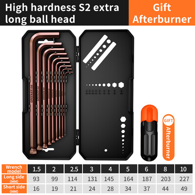 GREENER šešiabriaunių raktų rinkinys šešiakampių veržliarakčių atsuktuvų rinkiniai, kombinuoti dėžutėje, universalus sukimo momento ilgio metrikas su rankovėmis Rankiniai įrankiai dviratis