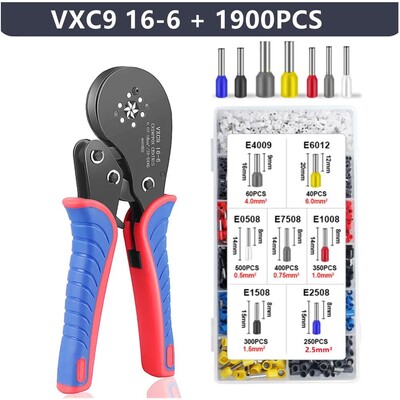 0,08-16 mm² 16-6 Alati za stiskanje cjevastih terminala Mini kliješta za stiskanje terminala velikih dimenzija Set preciznih električnih stezaljki