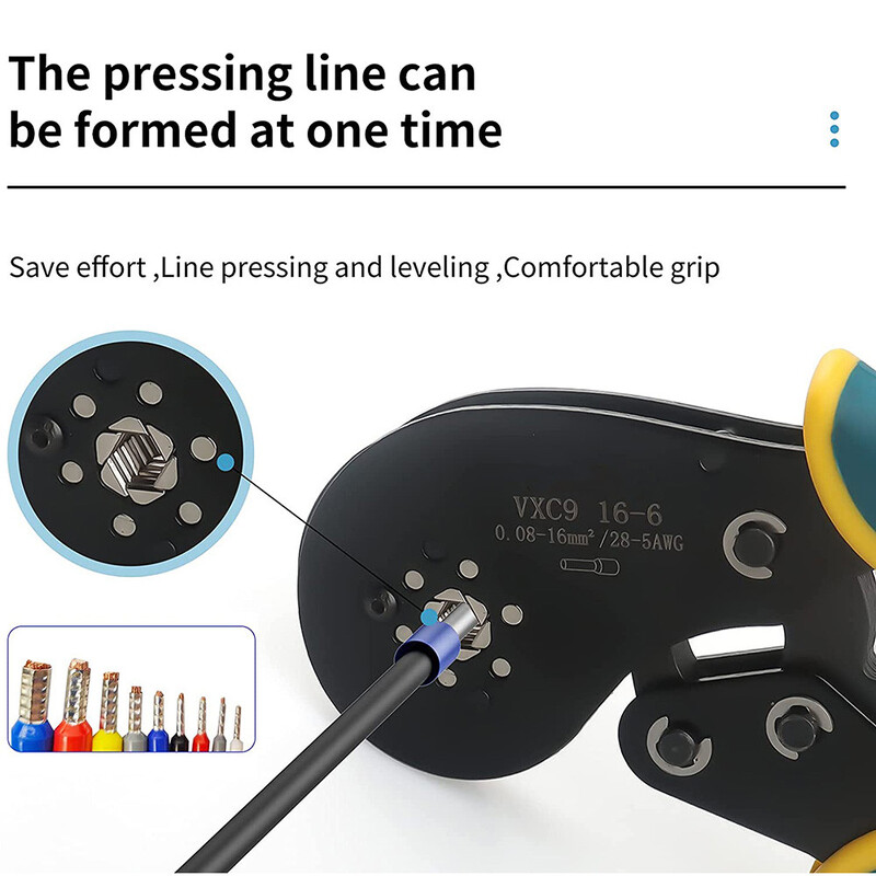 0,08-16 mm² 16-6 Alati za stiskanje cjevastih terminala Mini kliješta za stiskanje terminala velikih dimenzija Set preciznih električnih stezaljki