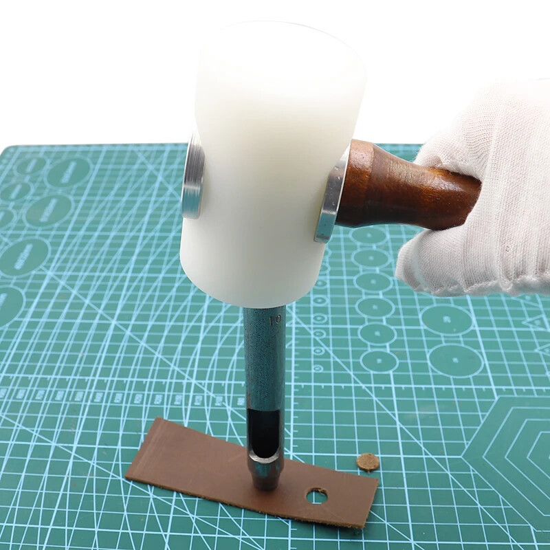 Profesionalus odinis raižyti plaktukas, nailoniniai plaktukai, medžio rankena, skirta odiniam štampavimui, perkusijai, pasidaryk pats įrankis