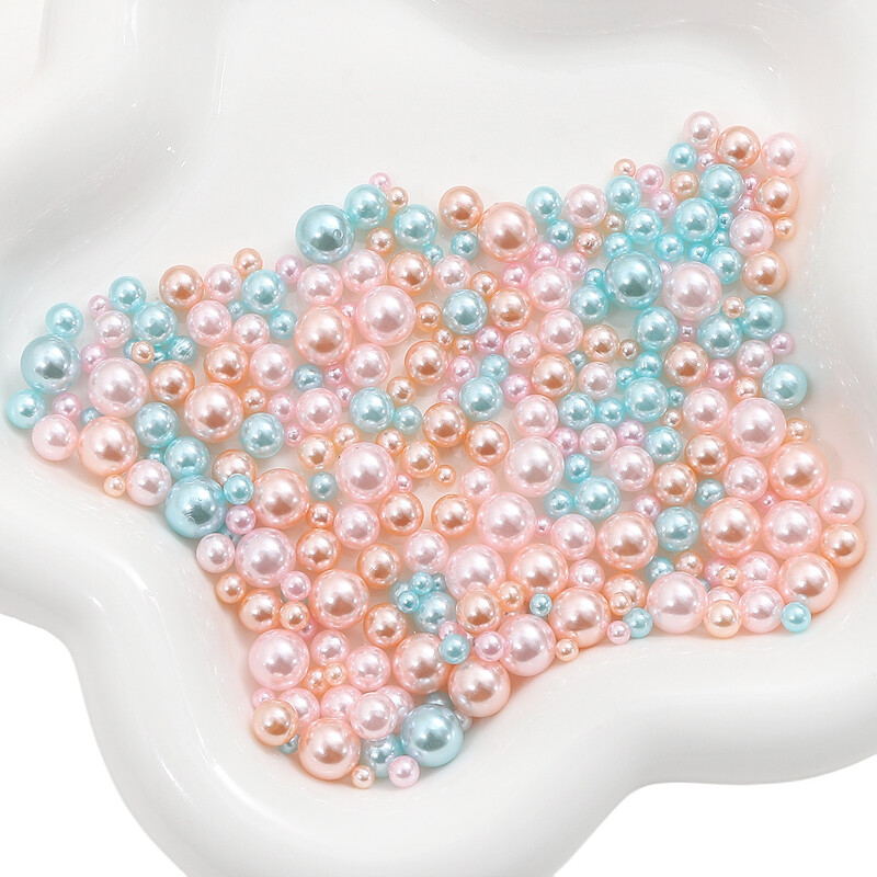 ABS mittepoorsed pärlid värvilised ümmargused helmed lahtised helmed helmed käsitsi valmistatud kosmeetikakarp rõivamanused kaunistusmaterjalid