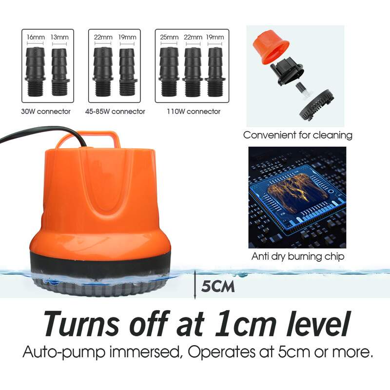 30/45/60/85/110 W 220V donja usisna pumpa za vodu za vrtni akvarij Tiha potopljena pumpa Višenamjenske male usisne pumpe