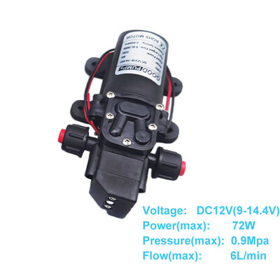 Automatski prekidač protoka 6L/min DC12V 60W 70W 130PSI AUTOMATSKA membranska vodena pumpa Mini sigurne visokotlačne samousisne pumpe