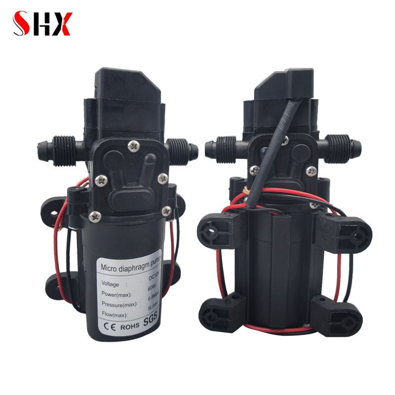 Automatski prekidač protoka 6L/min DC12V 60W 70W 130PSI AUTOMATSKA membranska vodena pumpa Mini sigurne visokotlačne samousisne pumpe