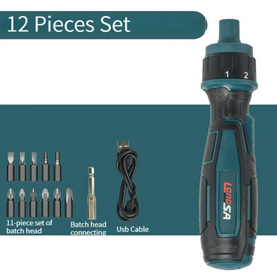 3,6 V 1300 mAh reketinis atsuktuvas su dideliu sukimo momentu, rankinis elektrinis atsuktuvas tiesia rankena Mini elektrinis grąžtas rankiniai įrankiai