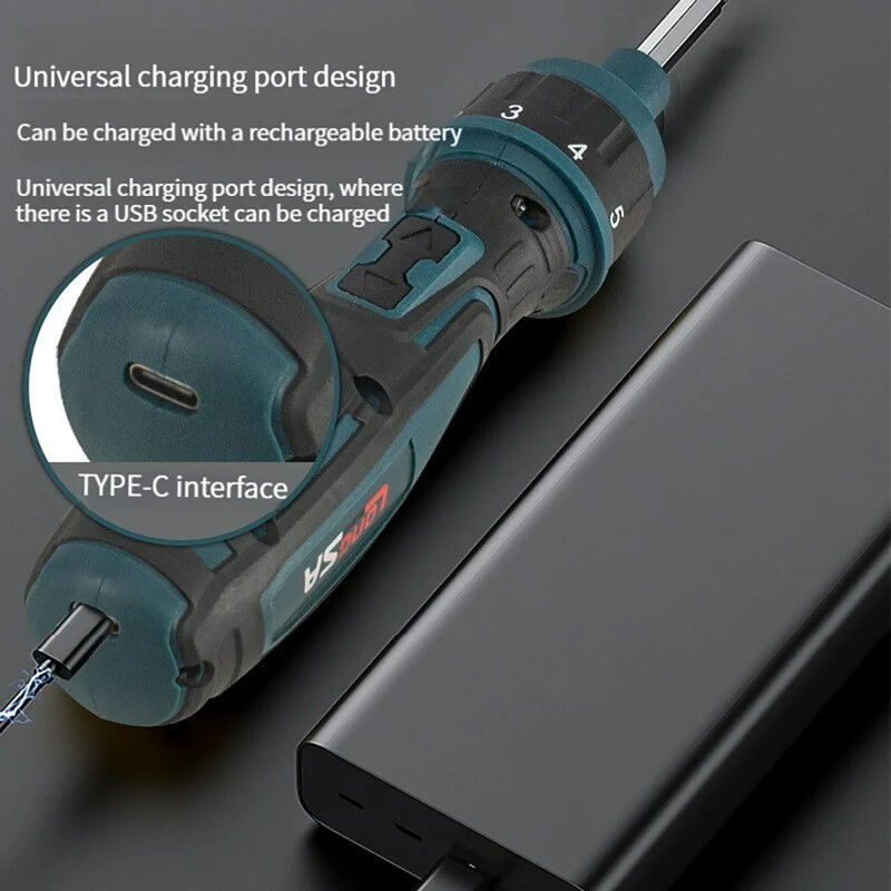 3,6 V 1300 mAh reketinis atsuktuvas su dideliu sukimo momentu, rankinis elektrinis atsuktuvas tiesia rankena Mini elektrinis grąžtas rankiniai įrankiai