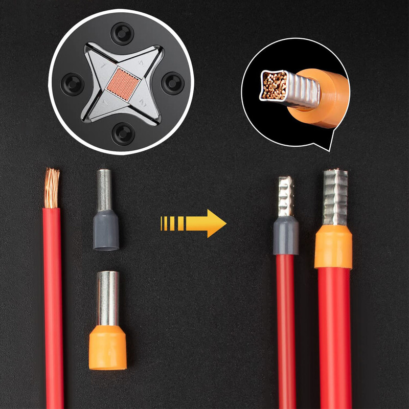 Purustustangide komplekt Torukujuline klemm HSC8 6-4A krimpsutraat Mini tangidega pressimisriistad Kodumajapidamises kasutatavad elektrikomplekt koos karbiga