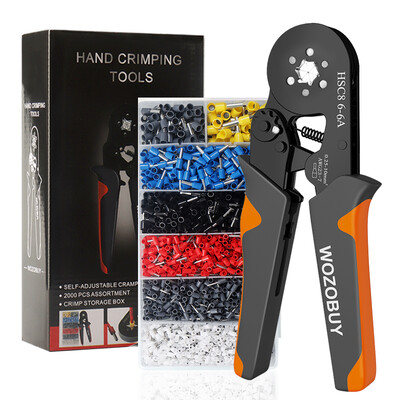 Cjevasta kliješta za stezanje terminala HSC8 6-4/6-6 Žica za stezanje Mini alati za stezanje ferule Električni komplet za kućanstvo s kutijskim vrhovima za žice