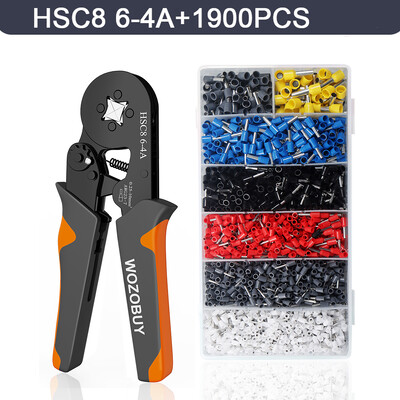 Cjevasta kliješta za stezanje terminala HSC8 6-4/6-6 Žica za stezanje Mini alati za stezanje ferule Električni komplet za kućanstvo s kutijskim vrhovima za žice