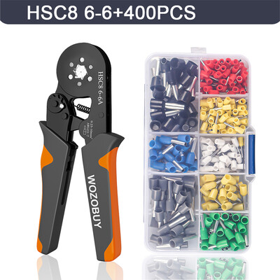 Cjevasta kliješta za stezanje terminala HSC8 6-4/6-6 Žica za stezanje Mini alati za stezanje ferule Električni komplet za kućanstvo s kutijskim vrhovima za žice