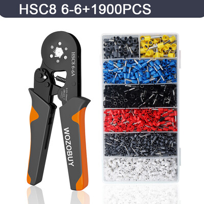 Cjevasta kliješta za stezanje terminala HSC8 6-4/6-6 Žica za stezanje Mini alati za stezanje ferule Električni komplet za kućanstvo s kutijskim vrhovima za žice