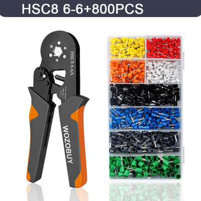 Cjevasta kliješta za stezanje terminala HSC8 6-4/6-6 Žica za stezanje Mini alati za stezanje ferule Električni komplet za kućanstvo s kutijskim vrhovima za žice