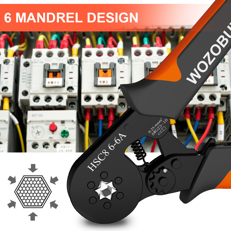 Cjevasta kliješta za stezanje terminala HSC8 6-4/6-6 Žica za stezanje Mini alati za stezanje ferule Električni komplet za kućanstvo s kutijskim vrhovima za žice