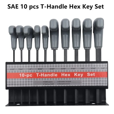 T Handle Hex Key Set Metric 10 τμχ και Sae 10 τμχ T Bar γαλλικό κλειδί με βάση