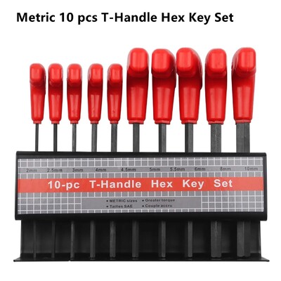 T Handle Hex Key Set Metric 10 τμχ και Sae 10 τμχ T Bar γαλλικό κλειδί με βάση