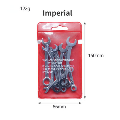 10 buc. Set de chei cheie mini-cheie instrument de mână cheie cheie de buzunar rezistentă la explozie Chei de tip britanic/metric
