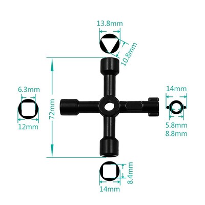 Cheie încrucișată multifuncțională Mini portabilă cu trei chei triunghiulare interioare hexagonale Cheie instalator Instrumente de întreținere a calității