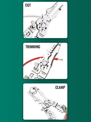 Εργαλείο χειρός ακροδέκτη Crimper Cable Cutter Ρυθμιζόμενο αυτόματο απογυμνωτή σύρματος Πολυλειτουργικό εργαλείο απογύμνωσης πένσα πτύχωσης