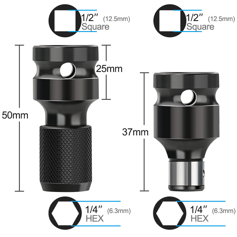 XCAN ključ nasadni adapter 1/2" kvadratni na 1/4" šesterokutni čegrtaljka nasadni ključ nasadni adapter set ključeva pretvarač pogona udarni alat