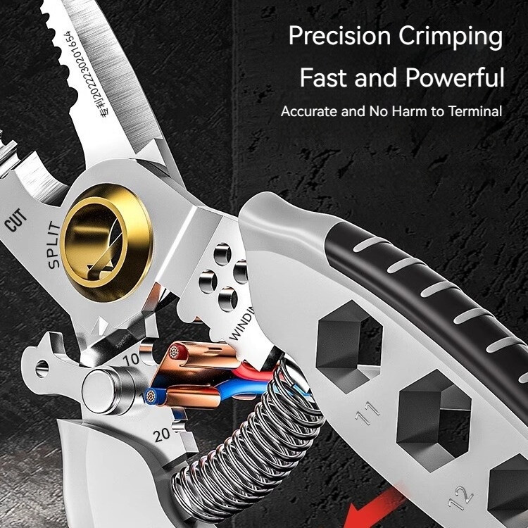 9-ühes multifunktsionaalsed elektritangid 7-tollised traadieemaldajad Kaabli eemaldamine pressimine ribadeks Väline kuuskantvõti Käsitööriistad