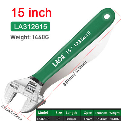 LAOA Cheie ajustabilă Mâner anti-alunecare Cheie maimuță Cheie cu cap deschis Instrumente de reparare