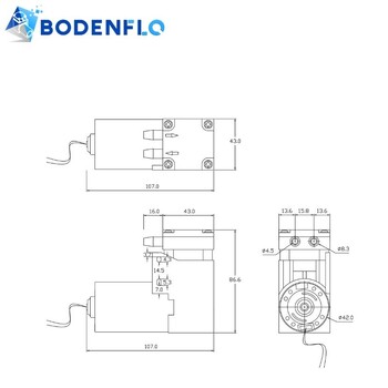 BD-07AB 25-35LPM 5.5-6.5bar Микро въздушна помпа DC безчеткови бутални въздушни помпи с поток високо налягане 12V 24V BLDC