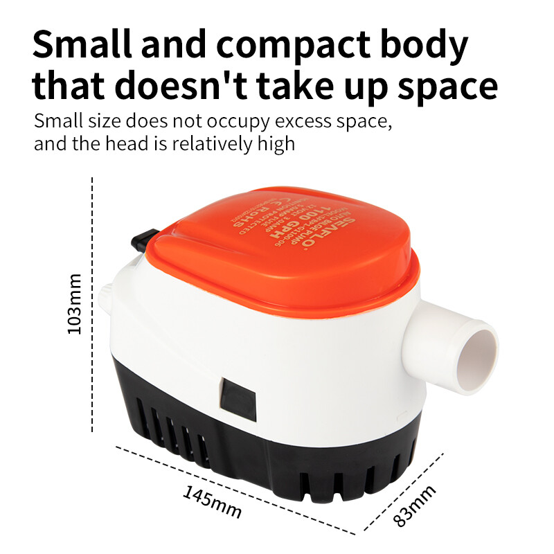 Pumpa za pomorsku vodu Mala kaljužna pumpa 12V24V Odvodnja jahte Brzi brod DC Potopna pumpa Automatska kaljužna pumpa