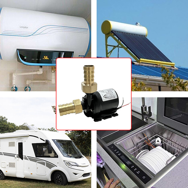 Pumpa za vodu 12V DC 24V Mini mesingani brzi spoj Grijač bez četkica Solarne pumpe za toplu vodu 1/2" Potopna pumpa za akvarij